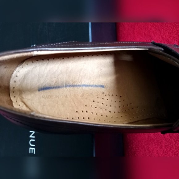 $328 Mens SAKS FIFTH AVENUE MADE IN ITALY 8M Color Brandy ​Leather Penny Loafers main image 4